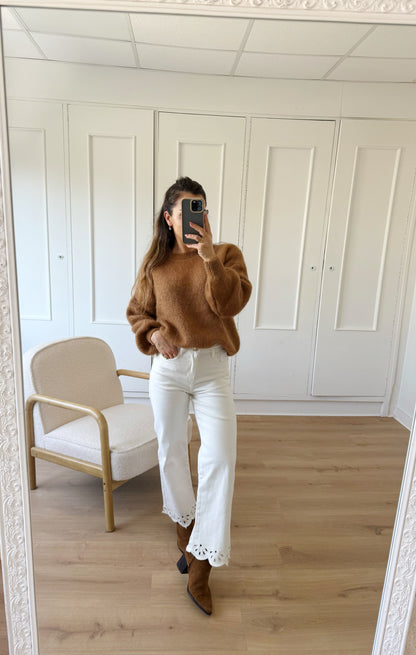 Jean cropped broderies Lola