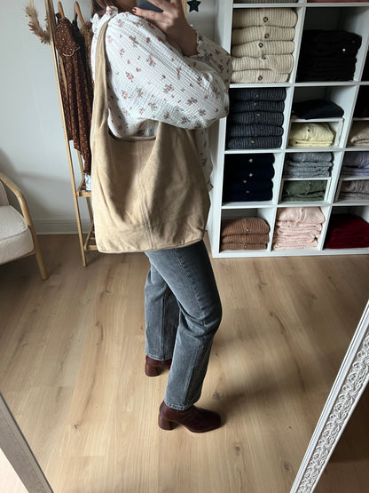 Sac à main en daim Marine beige