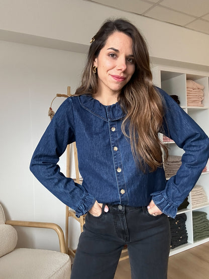 Blouse Pia denim foncé