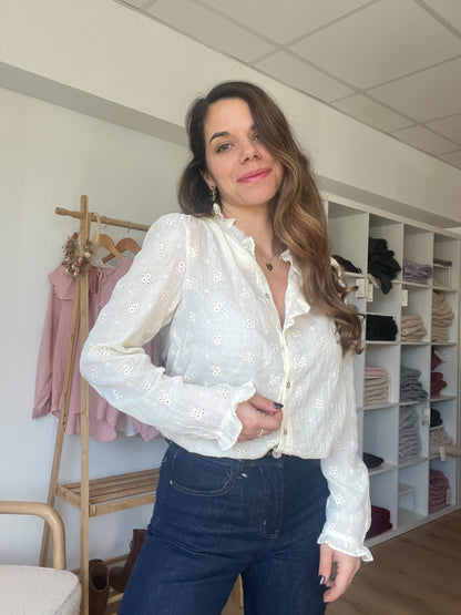 Blouse brodée Prune