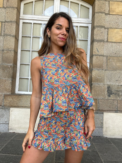 Short Suzanne liberty bleu