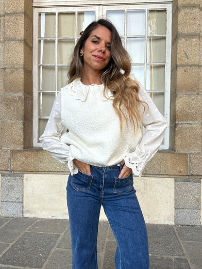 Pull sans manches Louisa beige