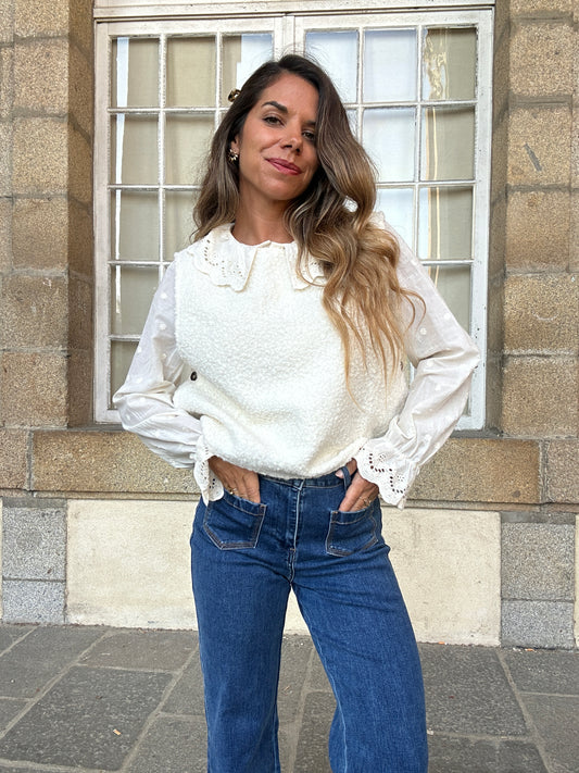 Pull sans manches Louisa beige