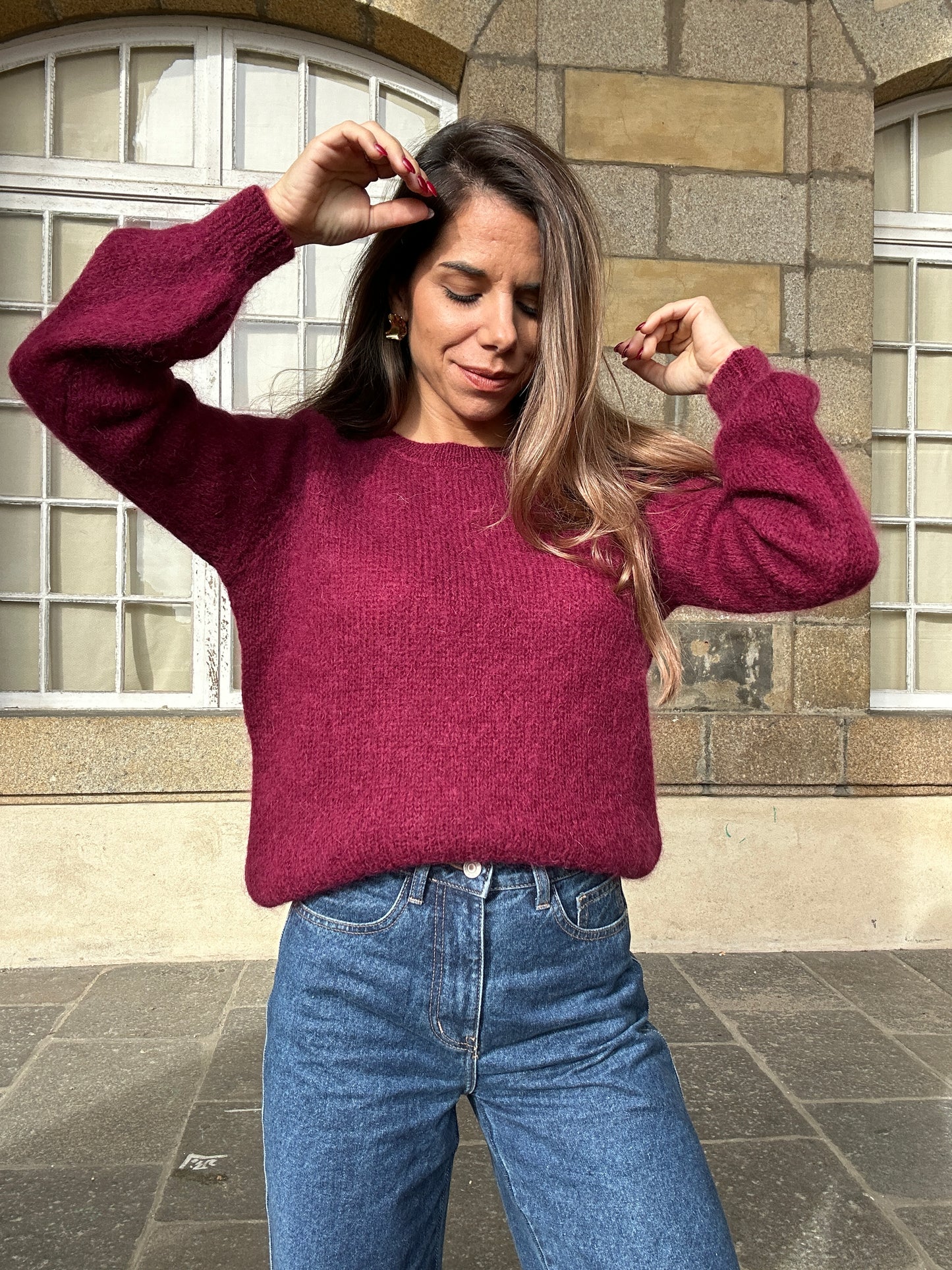 Pull Anna bordeaux