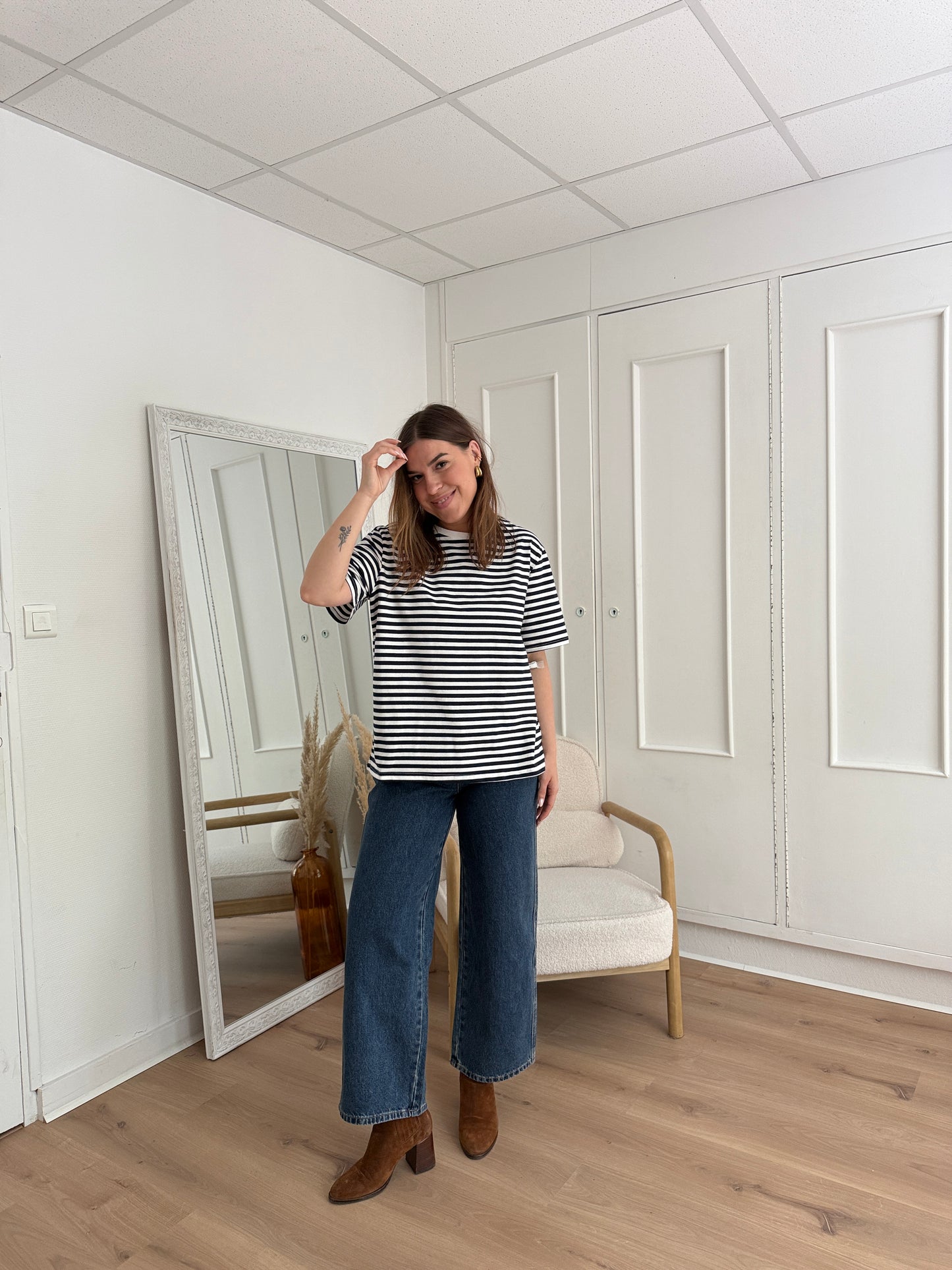Tee-shirt rayé bleu marine Jules