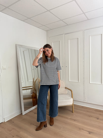 Tee-shirt rayé bleu marine Jules