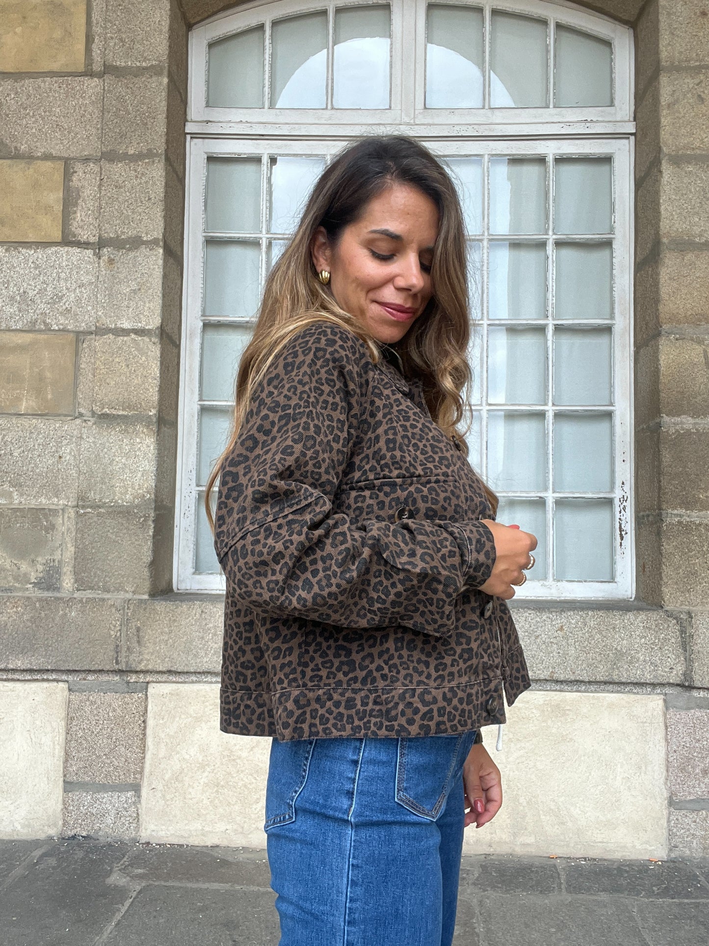 Veste léopard marron Alix