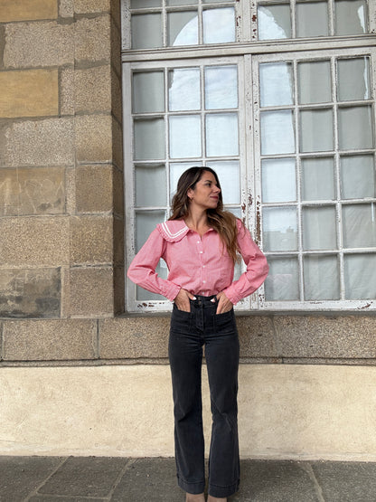 Blouse vichy col Claudine Anaëlle