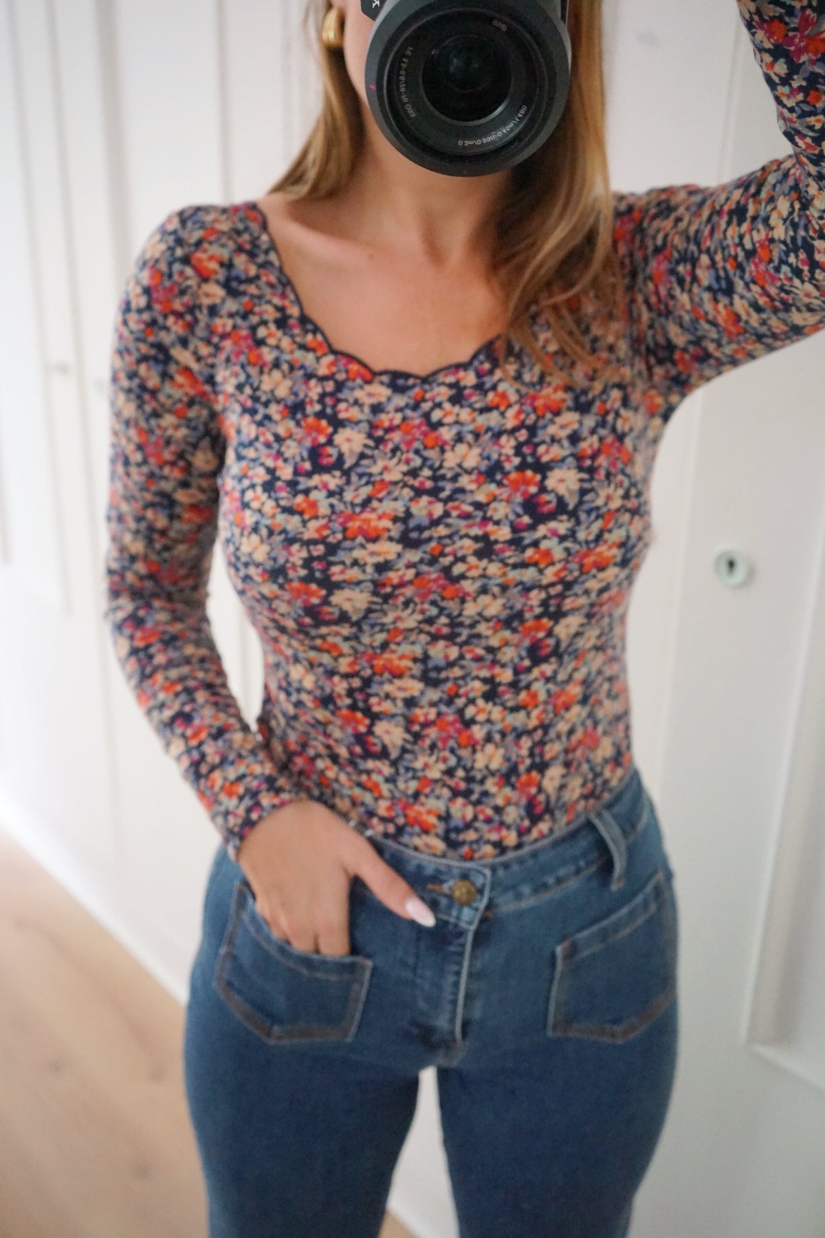 Body Martha fleuri bleu marine