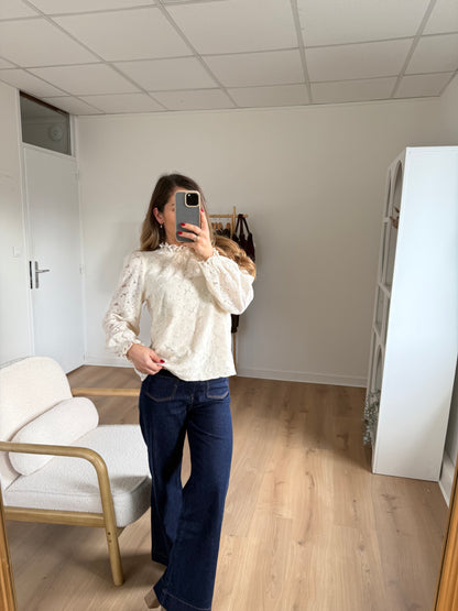 Blouse en dentelle écrue Alma