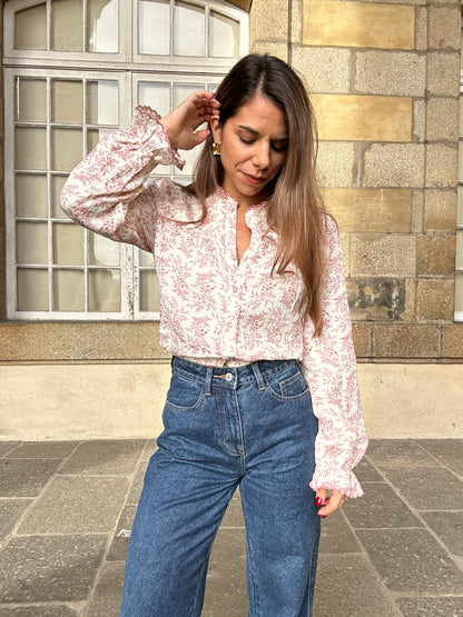 Blouse fleurie Amélia rose