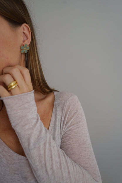 Boucles d'oreille Bloomie vert d’eau