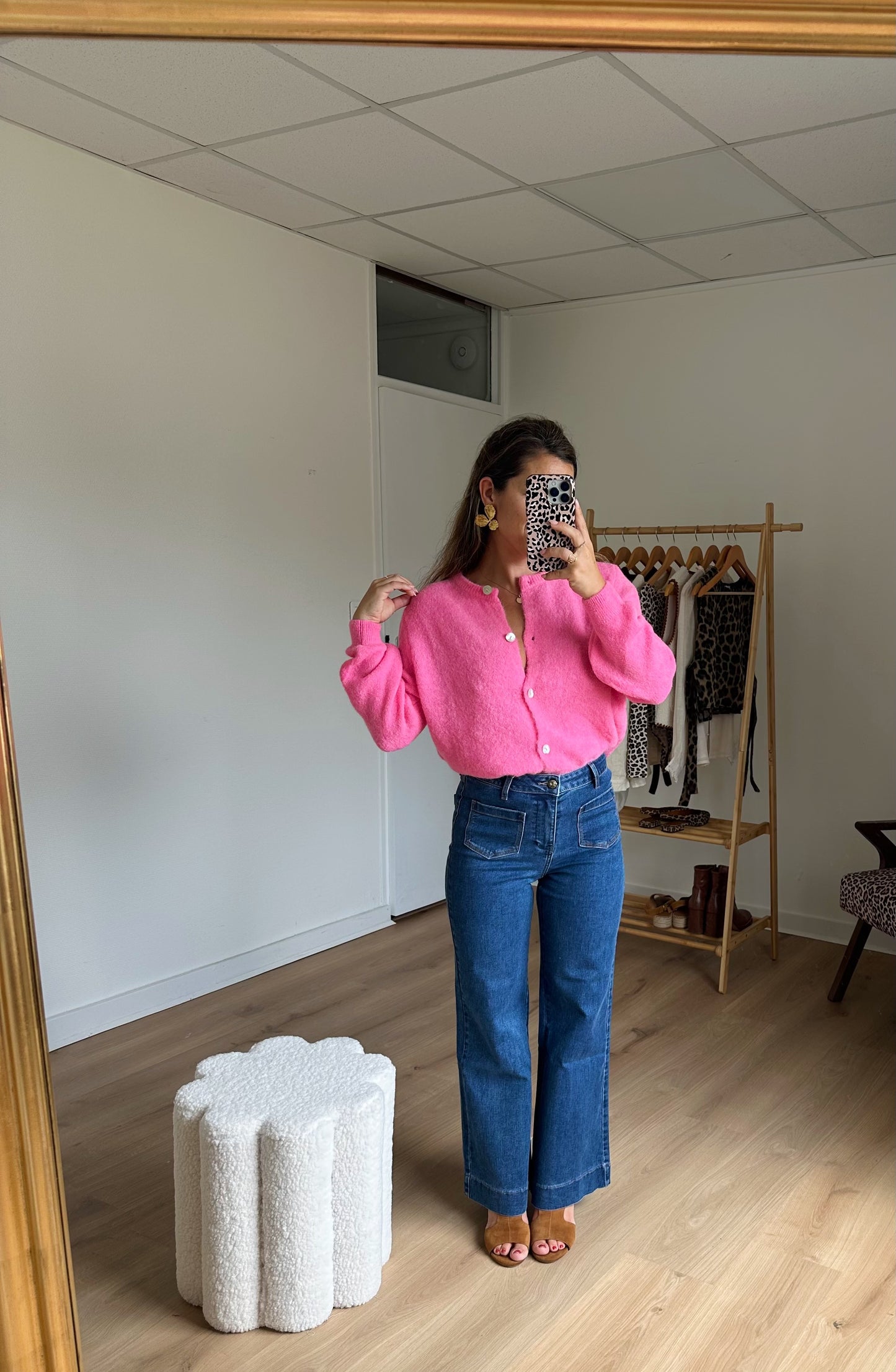 Maille en laine Léonie rose bonbon