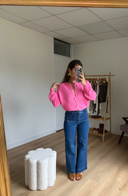 Maille en laine Léonie rose bonbon