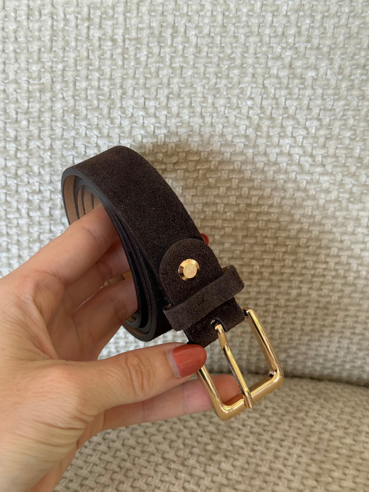Ceinture en daim chocolat