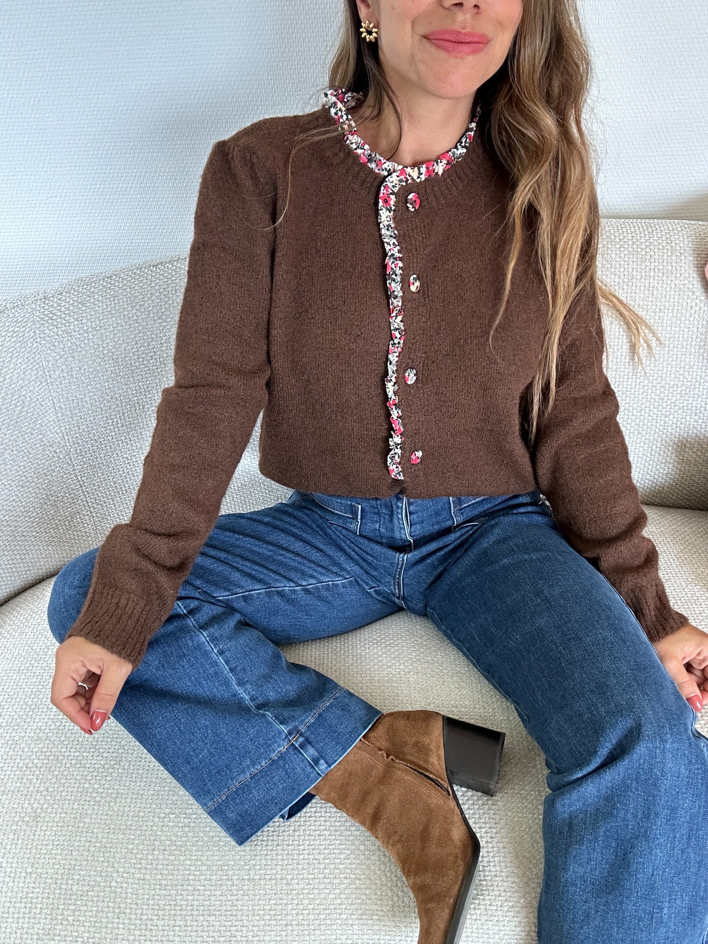 Cardigan Liberty Martha marron