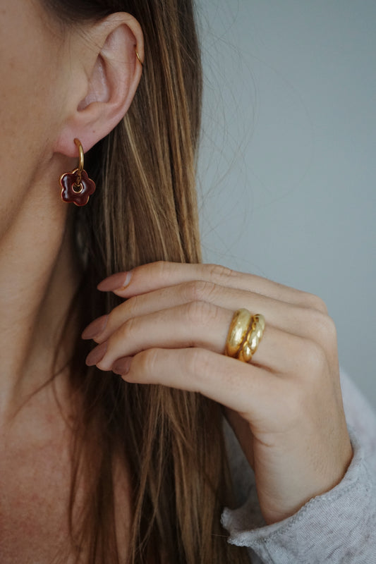 Boucles d'oreille Florette Bordeaux