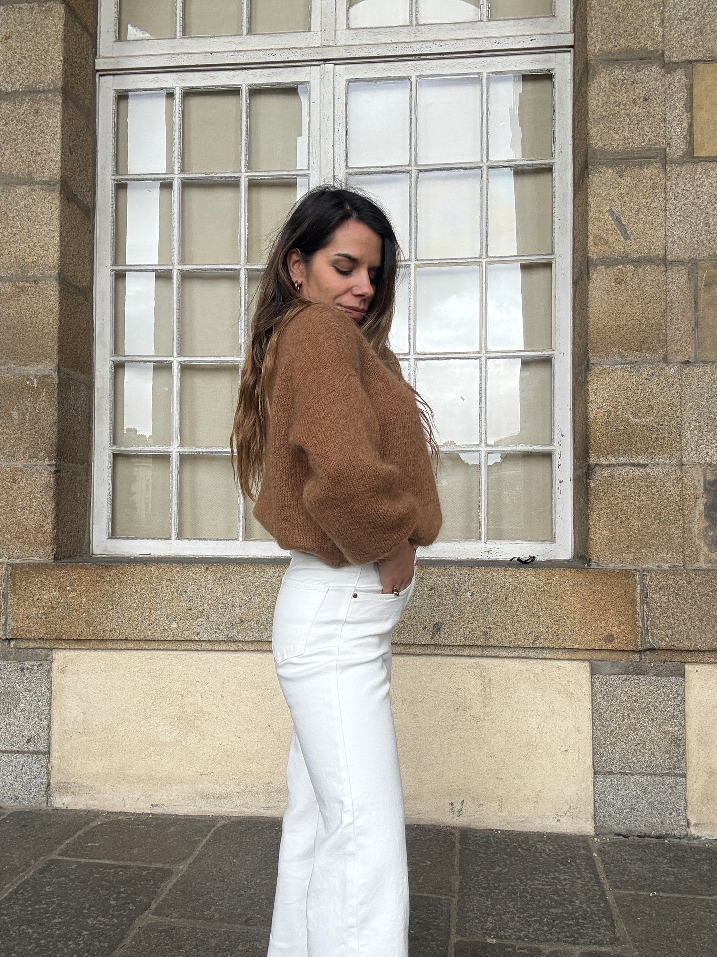 Maille en mohair et laine Gaia camel