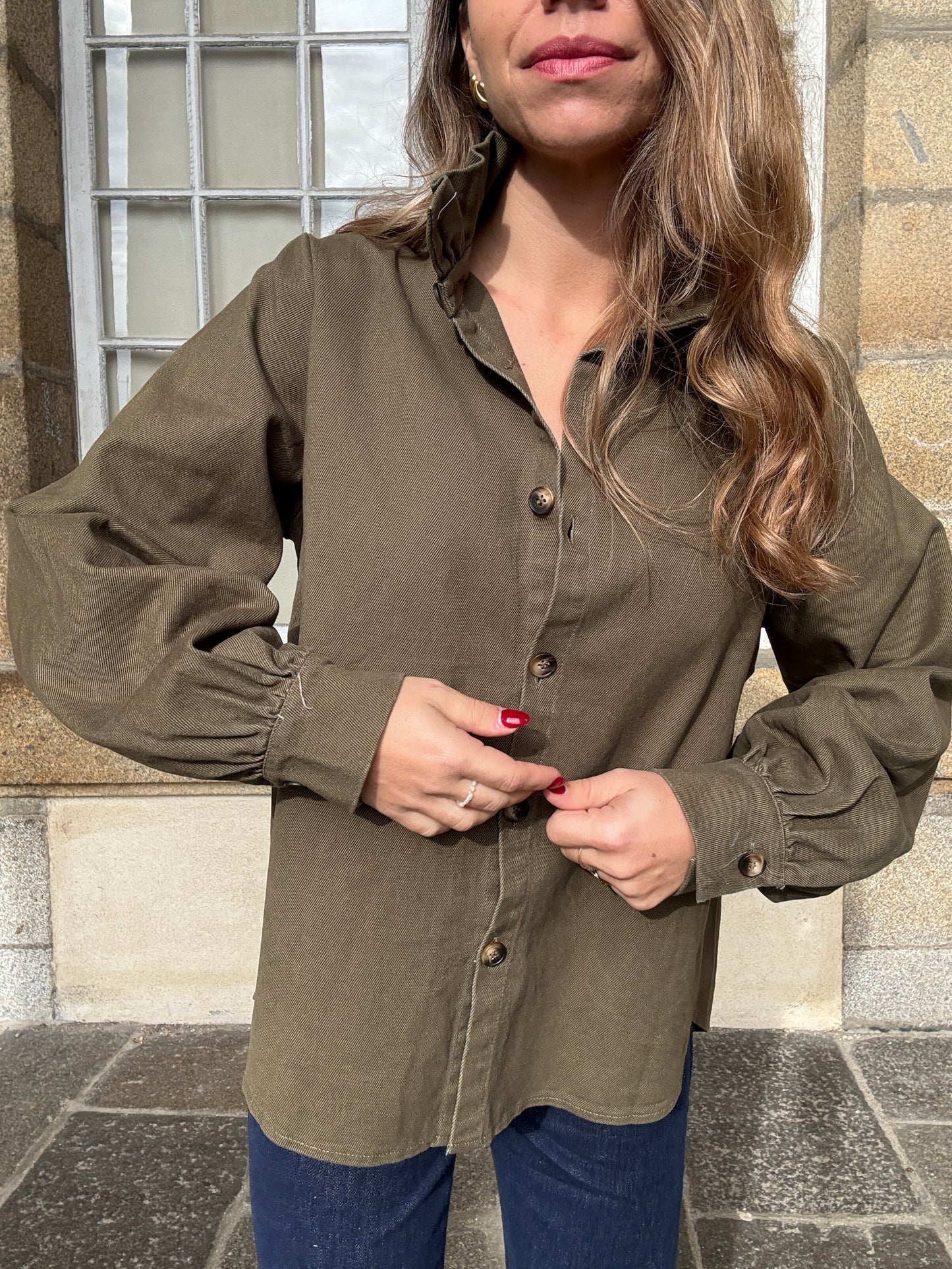 Veste en jean Céleste kaki