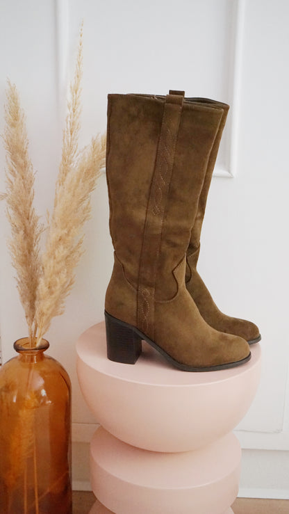 Bottes en suédine Léane marron clair