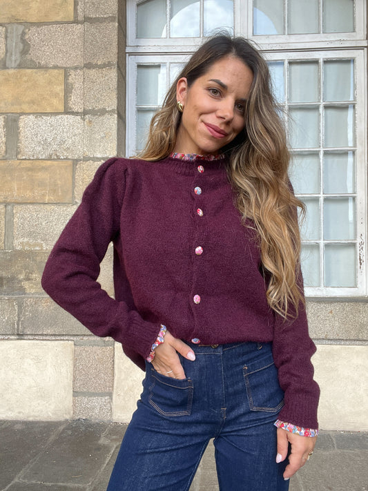 Cardigan Liberty Alma bordeaux