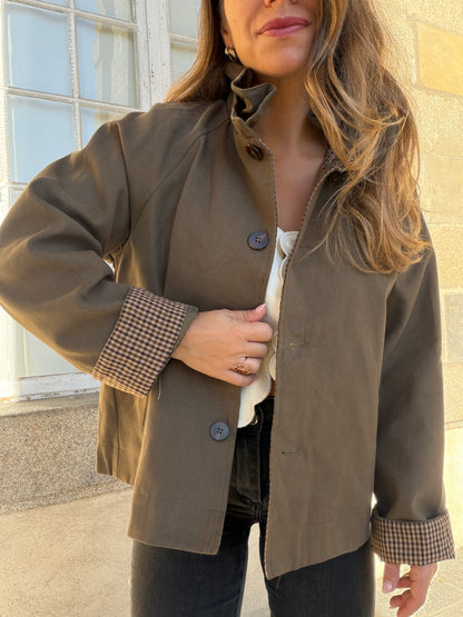 Veste trench Alice en coton kaki
