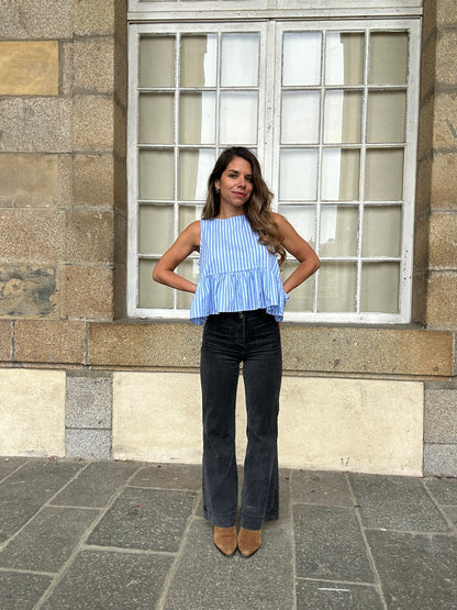 Top rayé Raquel bleu