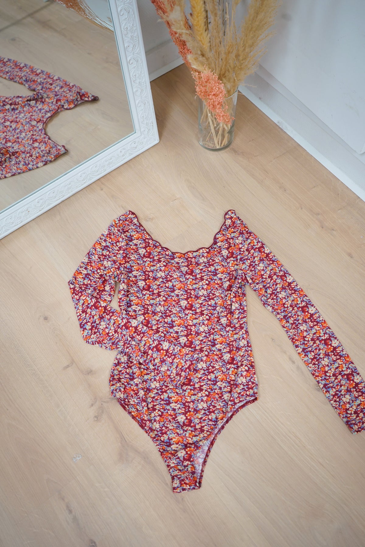 Body Martha fleuri bordeaux