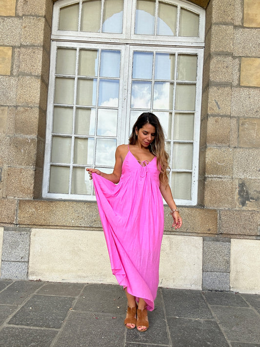 Robe longue Stella rose