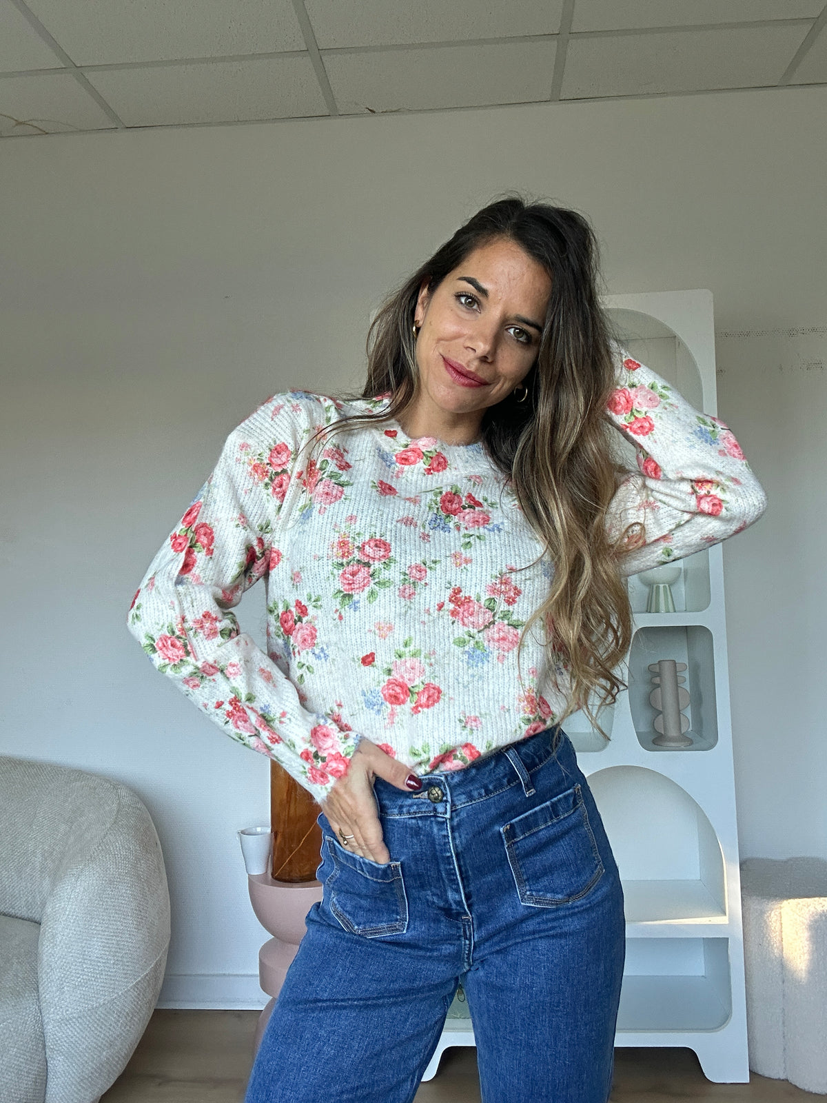 Pull Loïs à fleurs