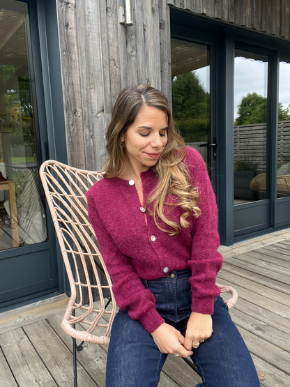 Maille en laine Léonie bordeaux