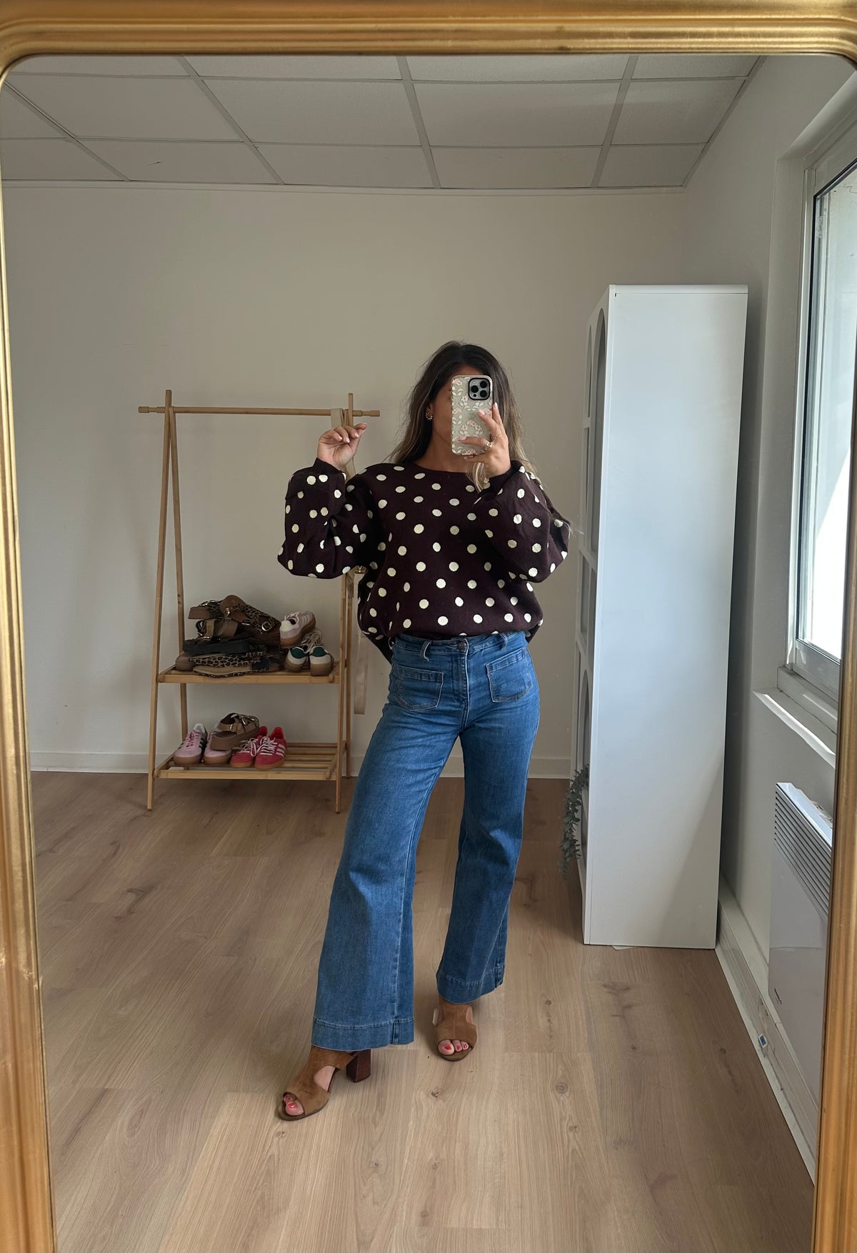 Pull à pois chocolat Zélie
