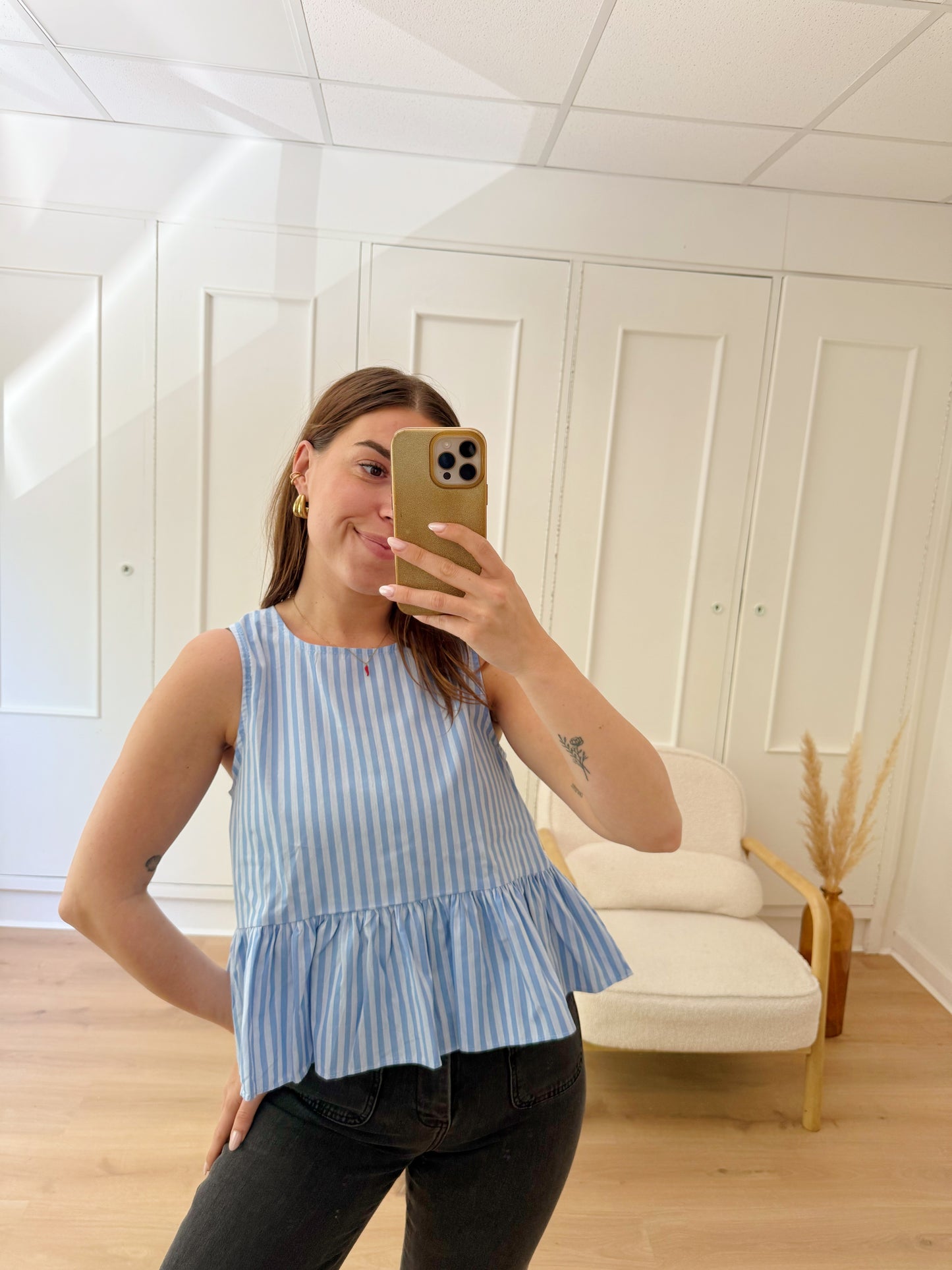 Top rayé Raquel bleu