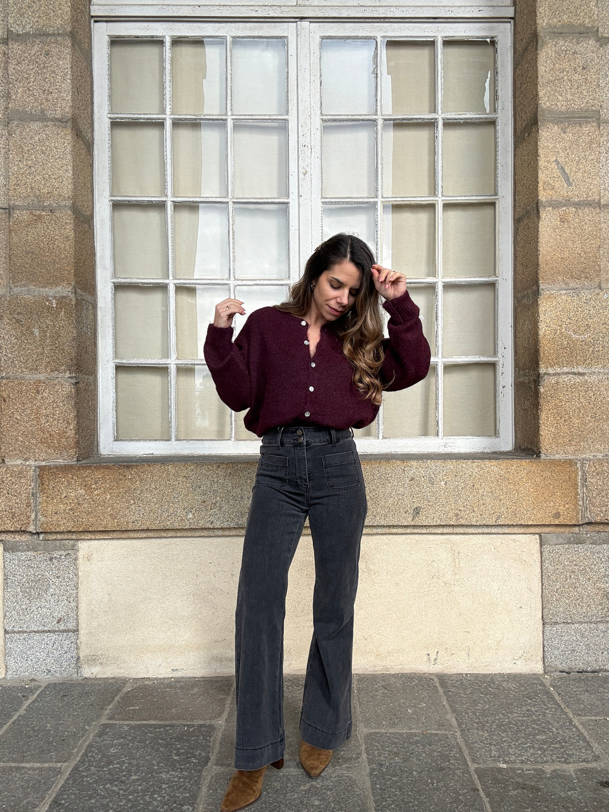 Cardigan Agatha bordeaux