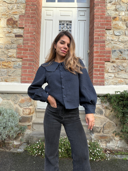 Blouse à col volanté Elisabeth