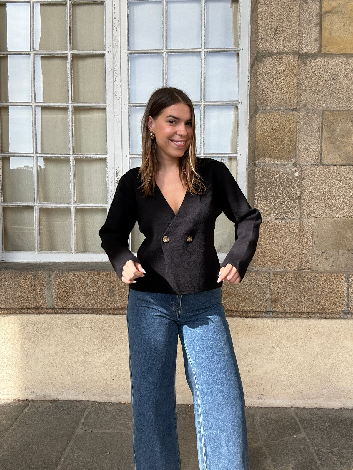 Pull en maille Amanda noire