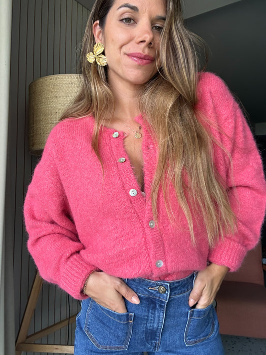 Cardigan Charlie rose framboise