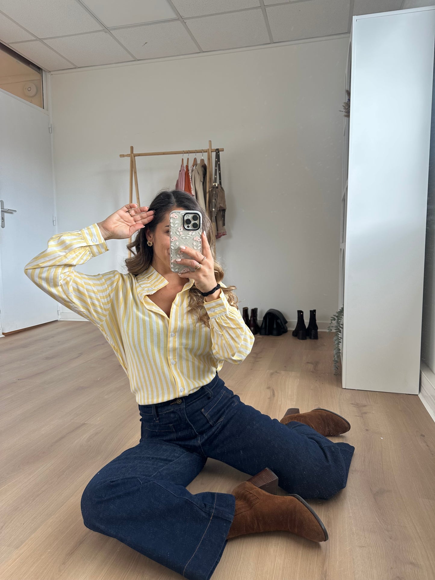 Blouse à rayures Colette jaune
