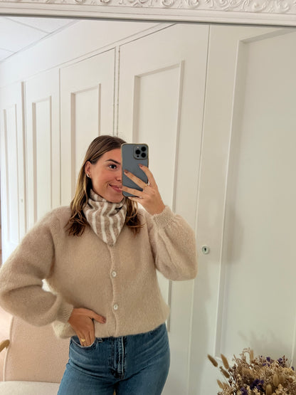 Bandana rayé beige