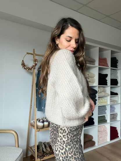 Cardigan beige chiné Honorine