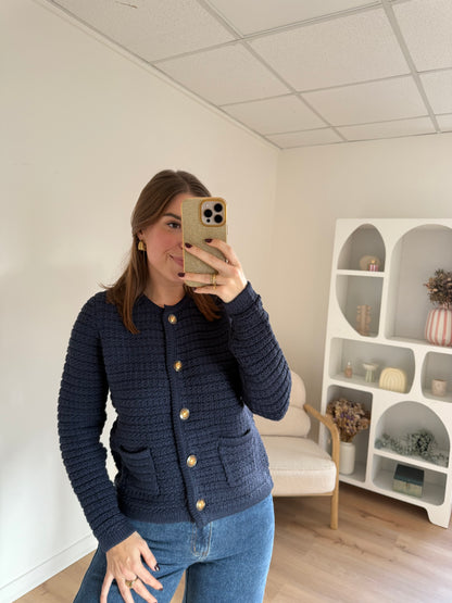 Cardigan à grosses mailles Navy