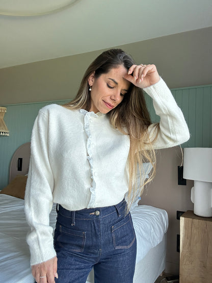 Cardigan avec des détails en voile Isaure
