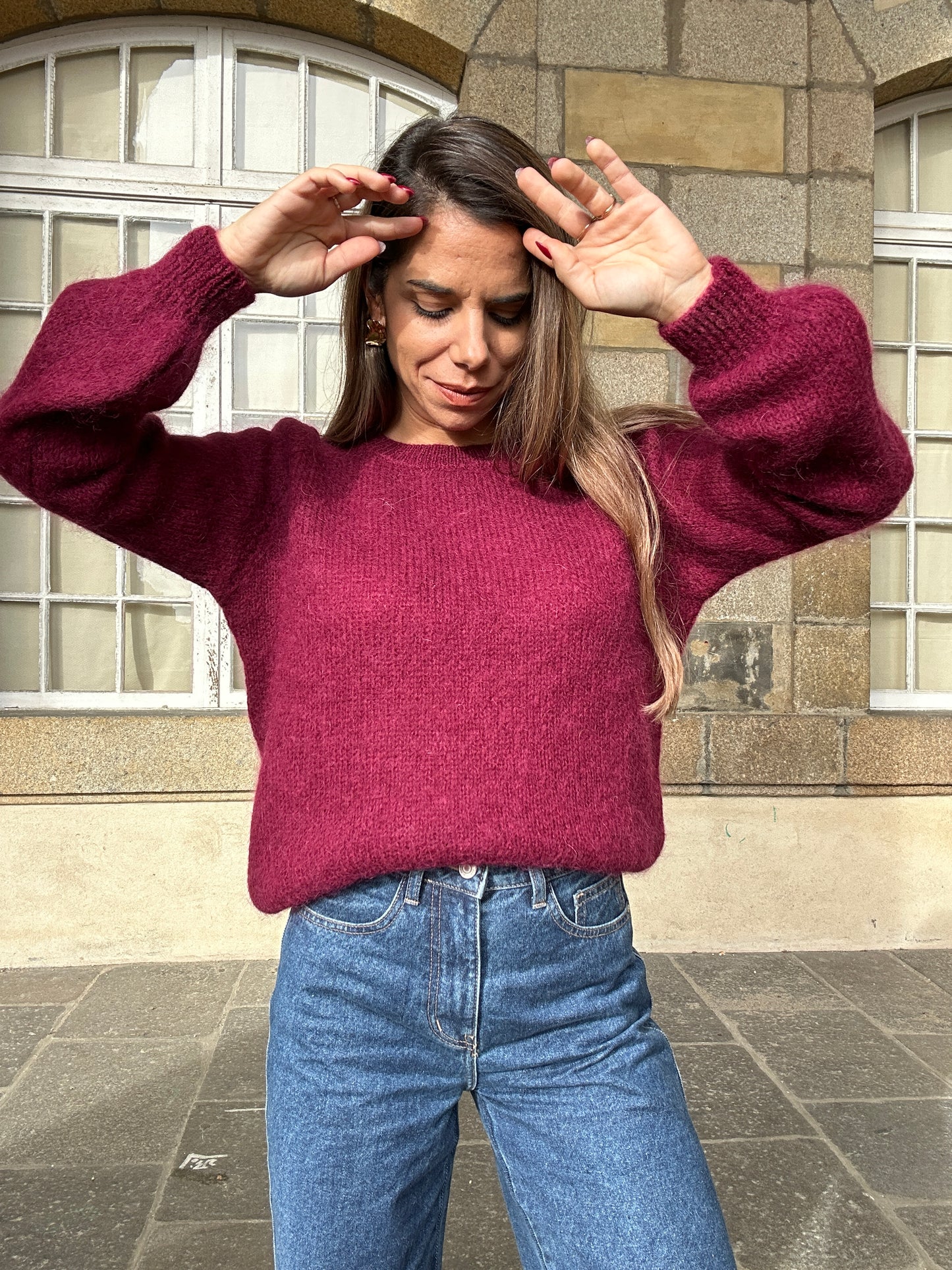 Pull Anna bordeaux