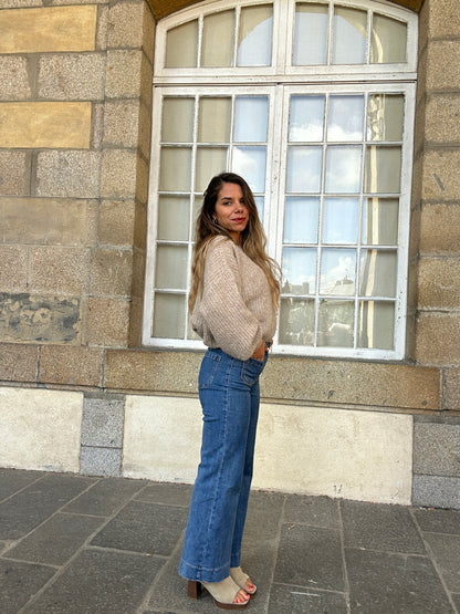 Pull en maille Jade taupe