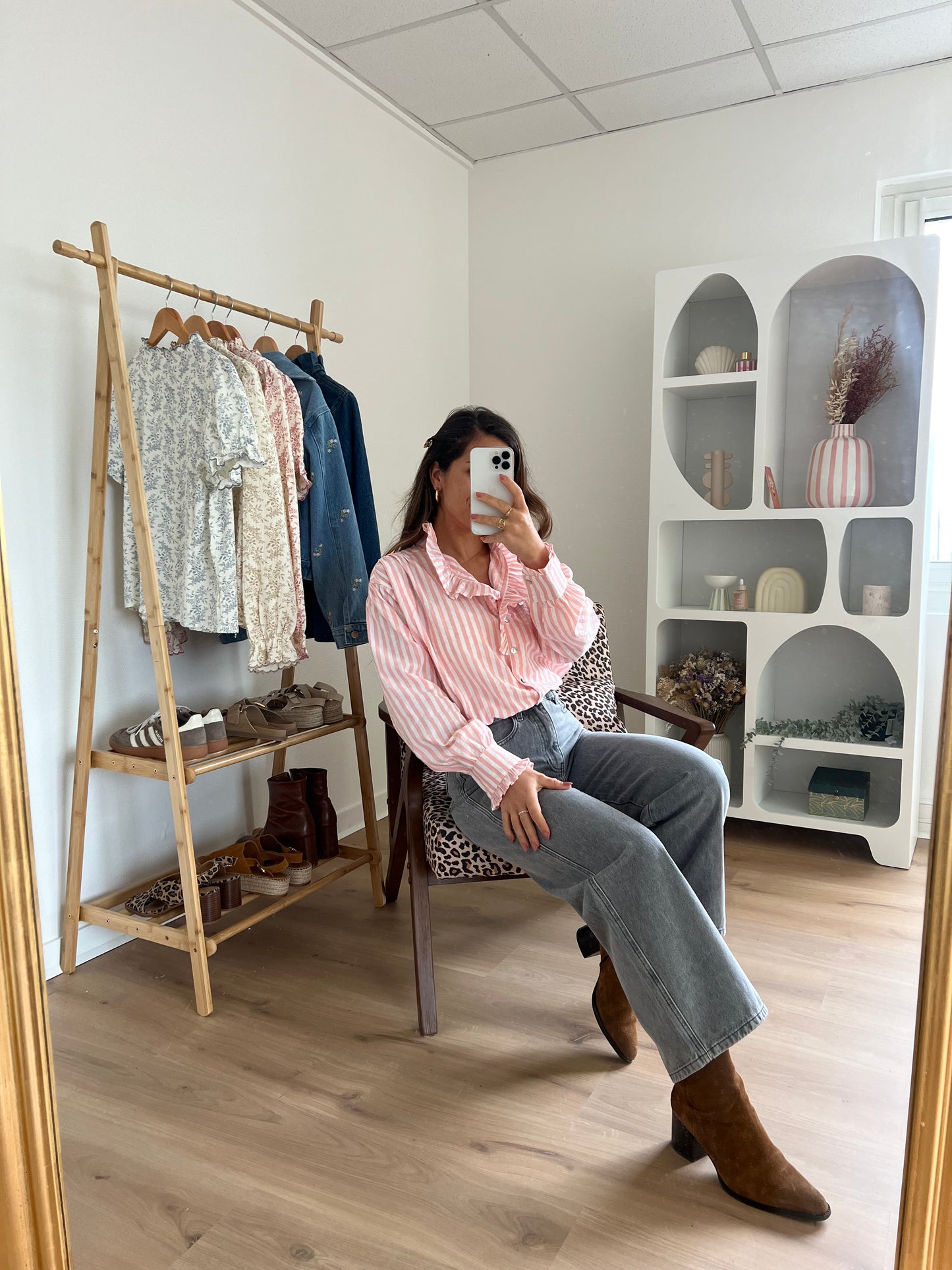 Chemise à rayures roses et blanches Rosa
