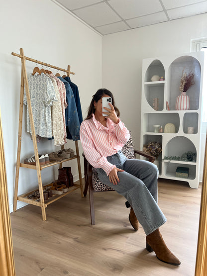 Chemise à rayures roses et blanches Rosa