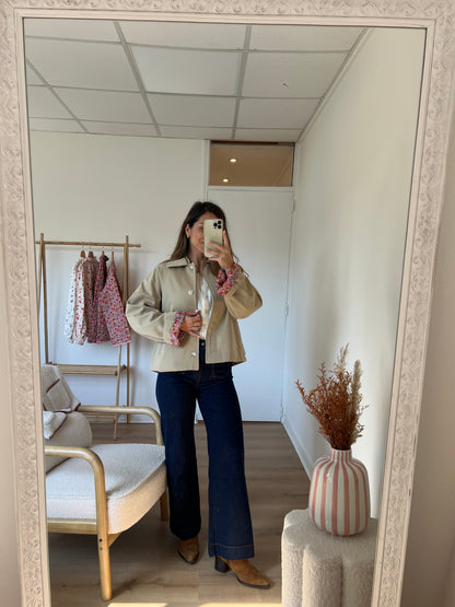 Veste trench liberty en coton beige Edith