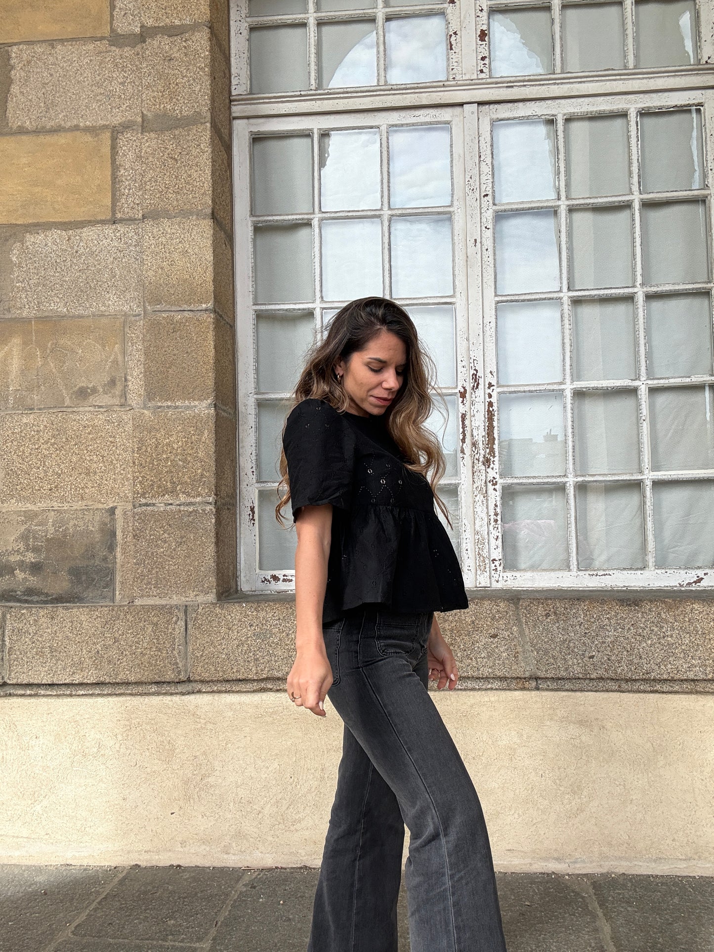 Top dentelle péplum Mira