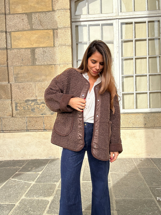 Veste moumoute Esmée marron