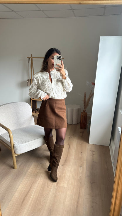 Bottes en suédine Camille marron clair